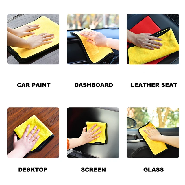 Microfiber Towel Car Interior Dry Cleaning Rag for Car Washing Tools Auto Detailing Kitchen Towels Home Appliance Wash Supplies 6