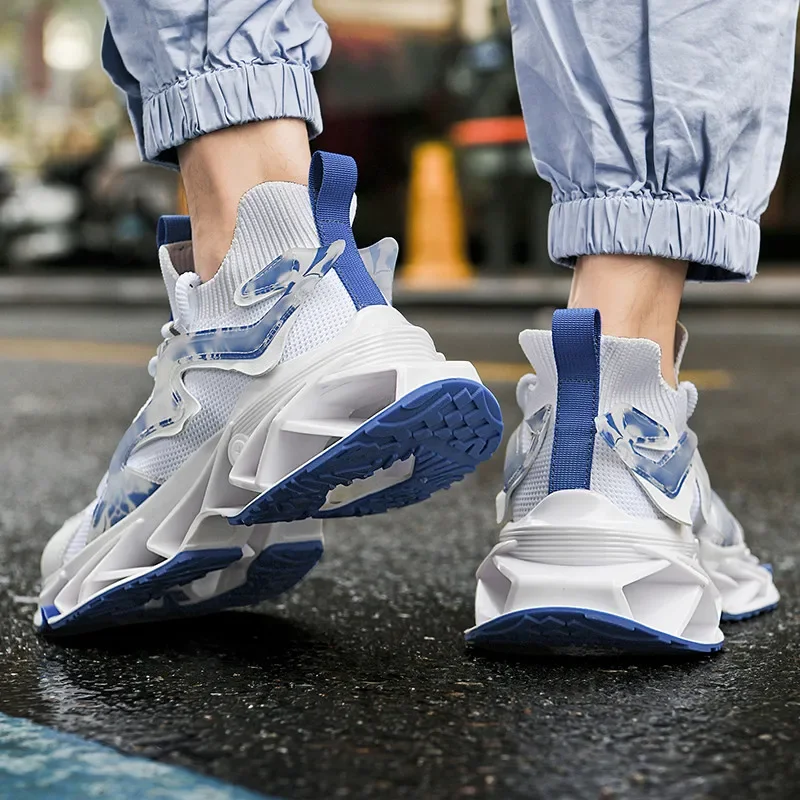 Мужские модные цветные кроссовки в китайском стиле со шнуровкой и лезвиями