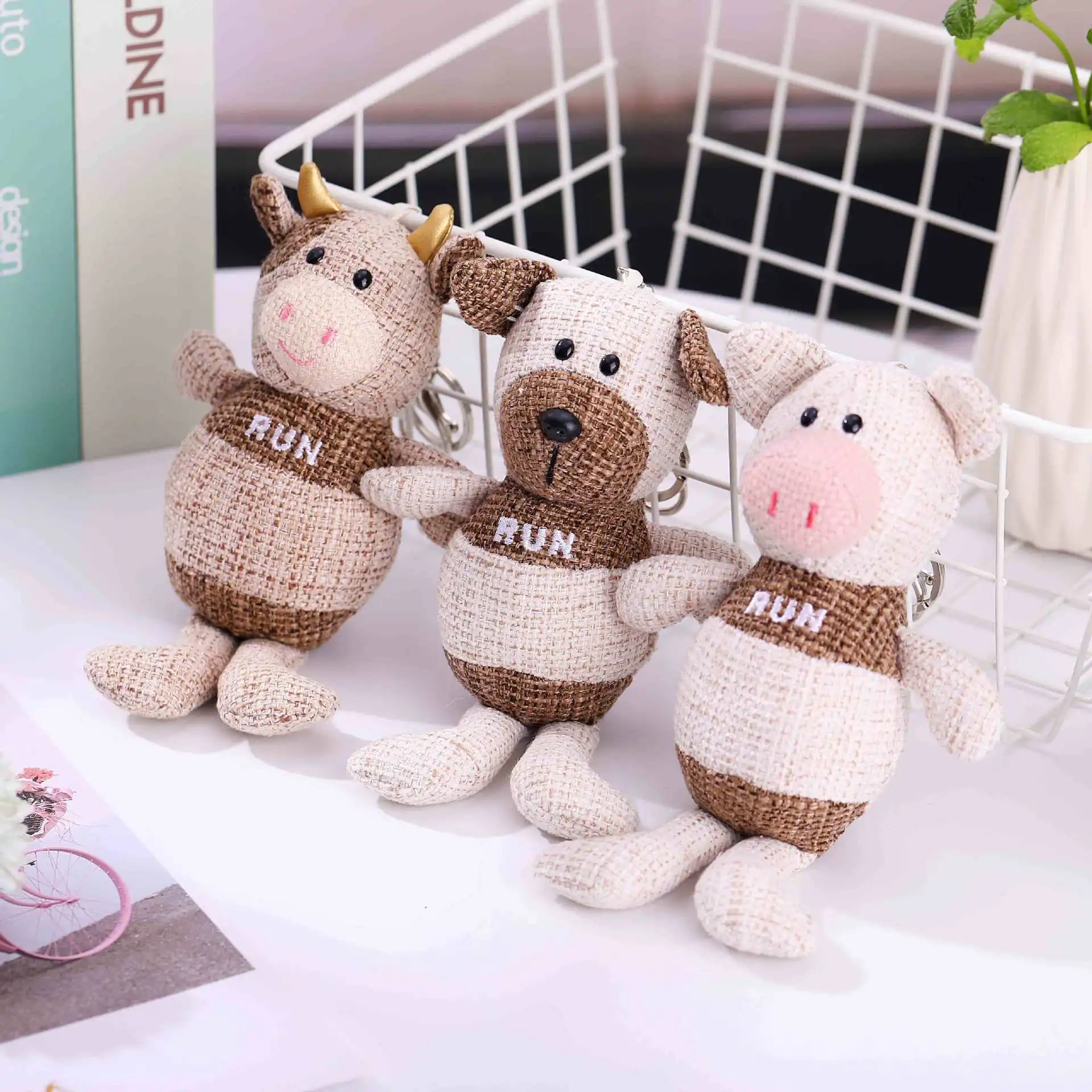 Новинка милая плюшевая игрушка медведь обезьяна свинка кукла брелок подвеска из