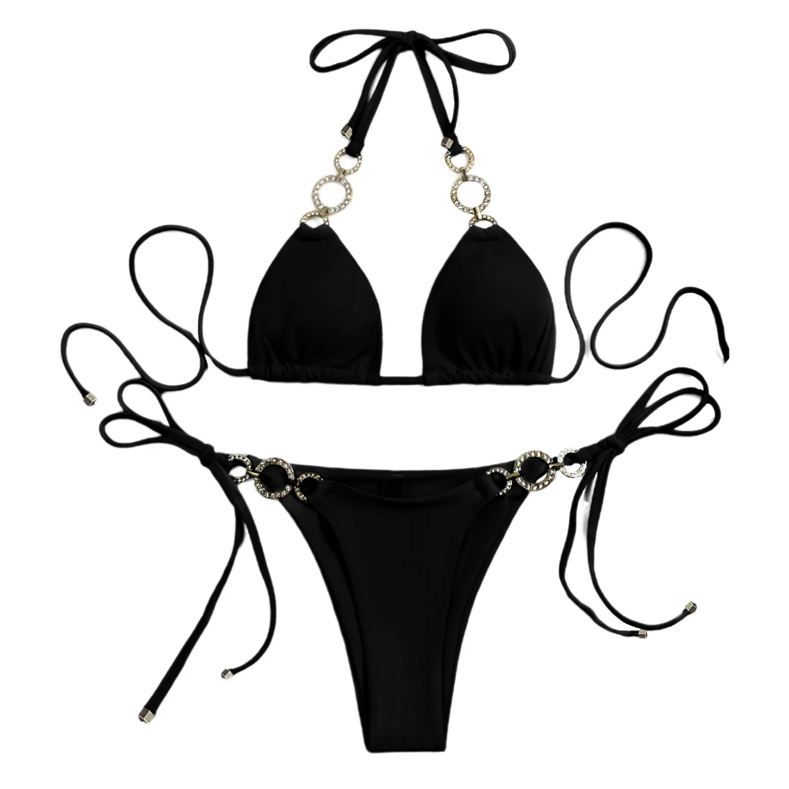 Женский раздельный купальник сексуальный бикини с вырезом под горло 2022 - купить