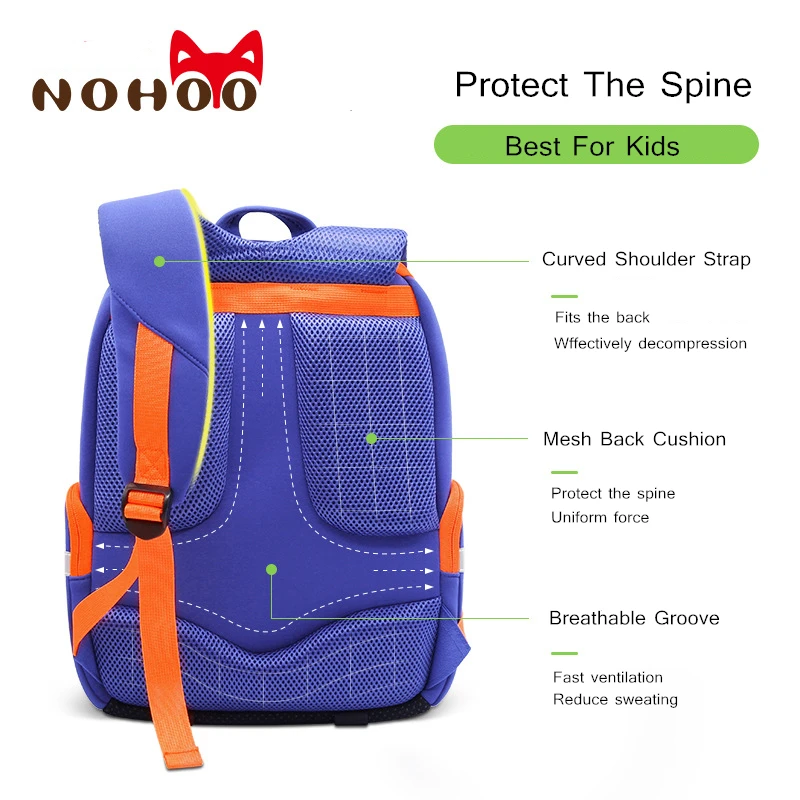 Fashion Blue School Bags for Boys Large Capacity Children Waterproof Backpack for Primary School Students 1-6 Grade Schoolbags