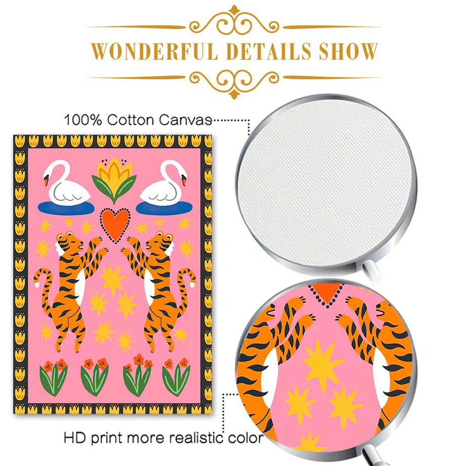 Абстрактный Тигр Леопард змея Дракон Цветок красочная настенная Картина на