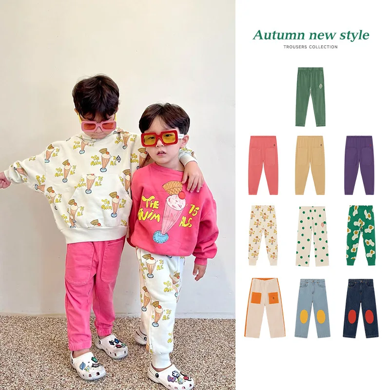 

Children's Trousers 2022 Autumn New Thickened Warm Blue Children's Jeans Fashion Cute Cotton Girl Leggings Children's Clothing