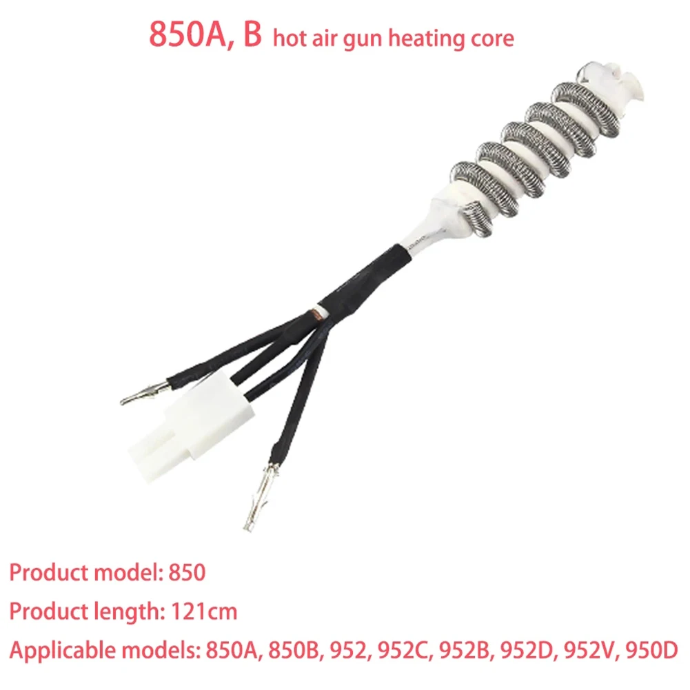 Ceramic Heater For 850A 850B 952 952B 952C 952D Series Hot Air Soldering Station Heating Tool Parts 121mm 80Ω 850A Type K 220V