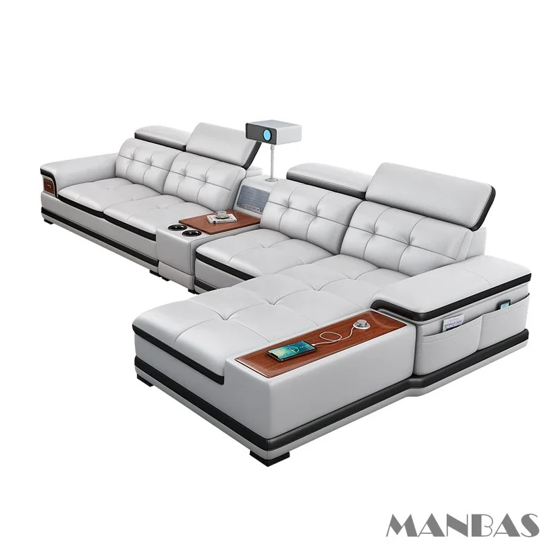 Linlamlim Роскошный секционный диван из натуральной кожи с регулируемыми
