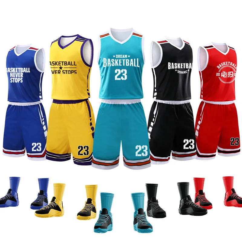 

Wholesale Custom Cheap Basketball Jerseys Summer Man Basketball Wear 100% Polyerster Breathable Basketball Uniform Shirts LQ227