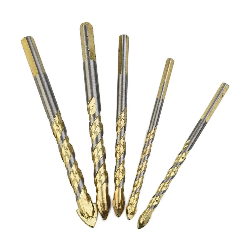 

5pcs Tungsten Carbide Drill Bit Set For Porcelain Tile Concrete Brick Glass Cutting Drilling Slotting Hole Open 6/6/8/10/12mm