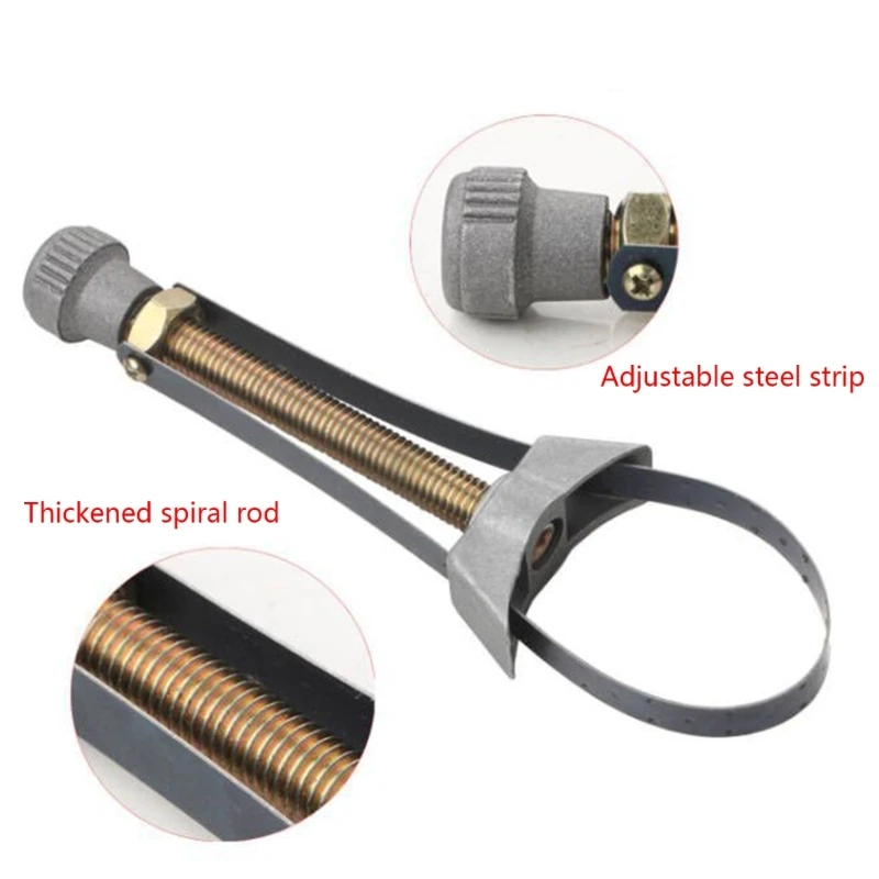 

Car Auto Motorcycle Oil Filter Removal Repair Tool Caps Spanner Strap Wrench 60mm To 120mm Diameter Adjustable Universal Q81C
