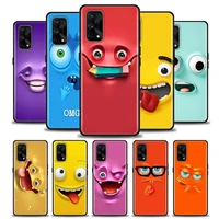 phone case for realme 5 6 7 7i 8 8i 9i 9 xt gt gt2 c17 pro 5g se master neo2 soft silicone case cover funny faces cartoon art