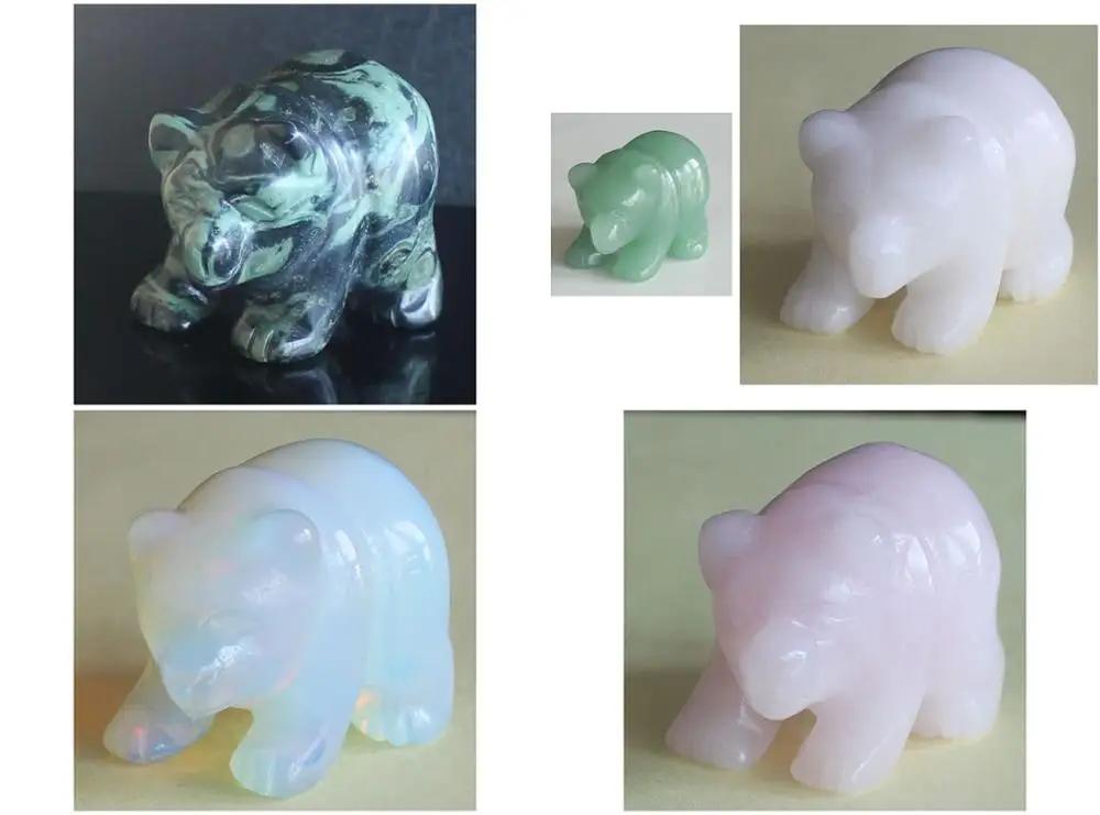 

Ручная резьба, смешанные драгоценные кристаллы, панда, медведь, фигурка животного, резьба по животному