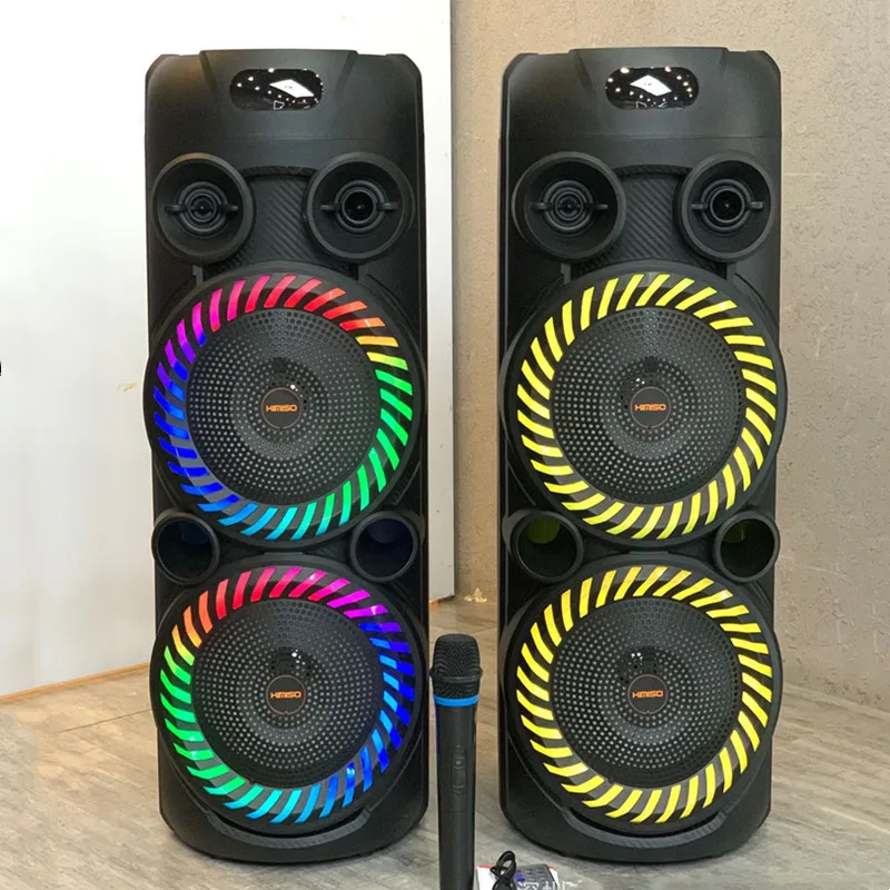 Kimiso QS-4225 новая двойная 8 дюймовый рупорный громкоговоритель 2000 Вт пиковое значение большая мощность многофункциональная Bluetooth-Колонка для караоке с дистанционным управлением/Микрофоном