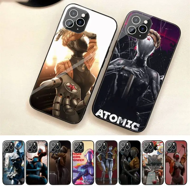 

Atomic Hearts Phone Case For Iphone 7 8 Plus X Xr Xs 11 12 13 Se2020 Mini 14 Pro Max Tempered Glass Fundas
