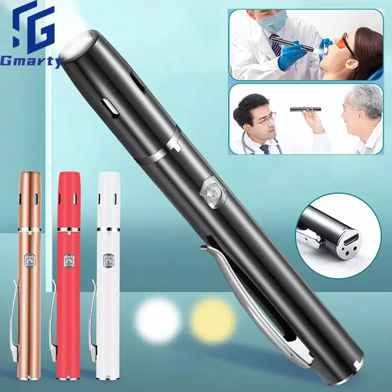 

1Pc LED Stainless Steel Portable Pen Torch Flashlight USB Rechargeable Medical Pen Light For Doctor And Nurse Flashlight