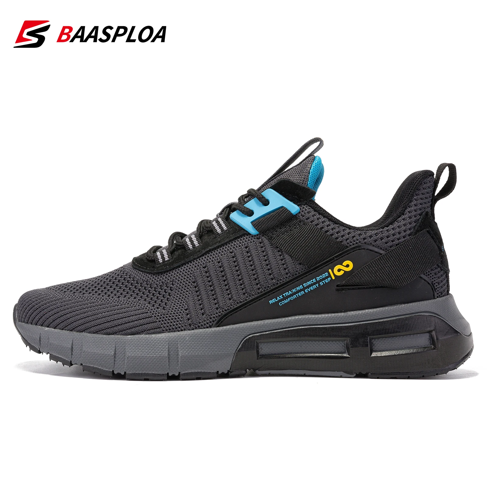 Baasploa Sneakers New Men Fashion Sneakers Breathable Walking Shoes Mesh Wear-resistant Casual Shoes Non-slip Gym Shoes for Men