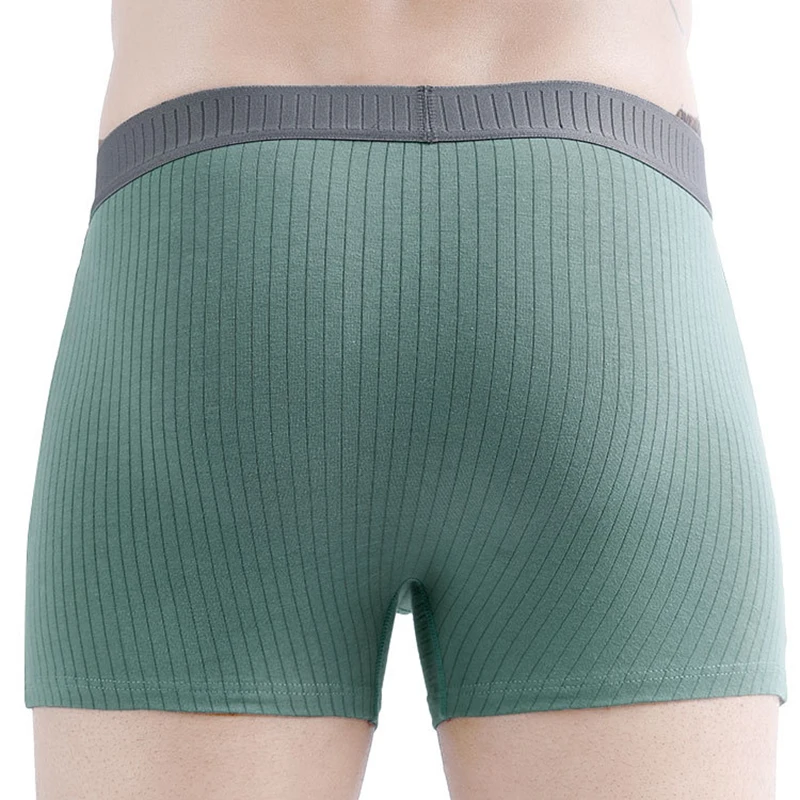 FK 4Pcs/Lot Boxer Male Cotton Panties Men's Underwear Boxers Breathable Sexy Underpants Comfortable Solid BoxerShorts Homme