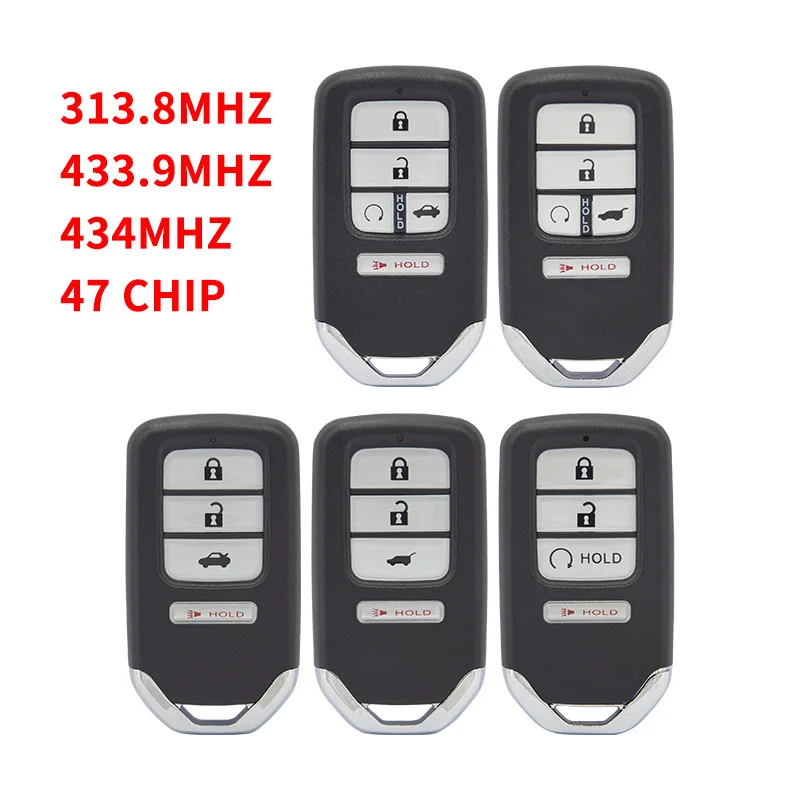 Фото Умный ключ REMTEKEY, 47 чипов, кнопка 4/5 для Honda Civic KR5V1X-313,8 МГц KR5V2X-433,9/434 МГц №1