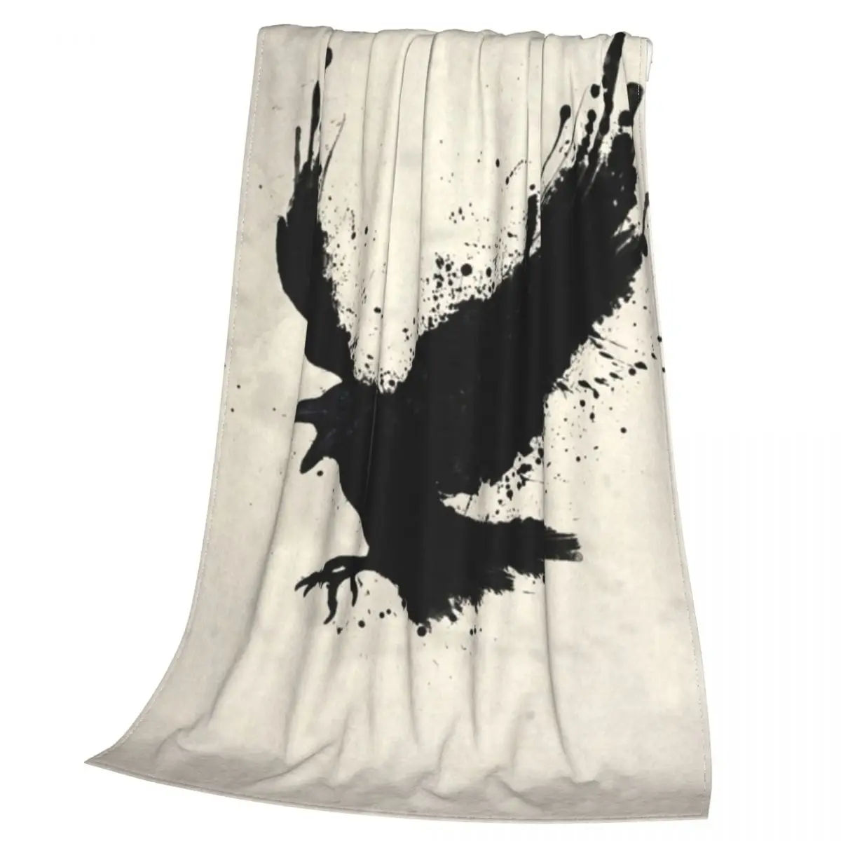 

Eagle Small Size Flannel Throw Blanket for Couch Sofa Bed Plaid Raven Animal Blanket Cozy Fuzzy Soft Lightweight Blankets