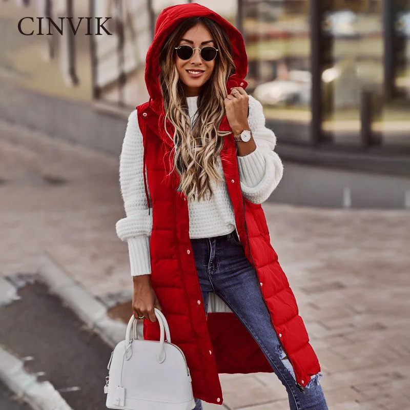 

Cotton Jacket Solid Waistcoat Women Sleeveless Jackets Fashion Coats Slim Hooded Coat Winter Clothing Casual Waistcoats Blouse