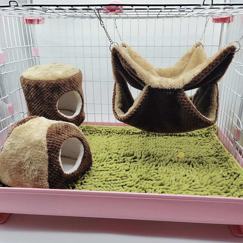 

Small Pet Cage Hamster Hammock Tent Bed Winter Warm Squirrel Honey Bag Glider Flower Branch Canvas Small Animals Hanging Nest