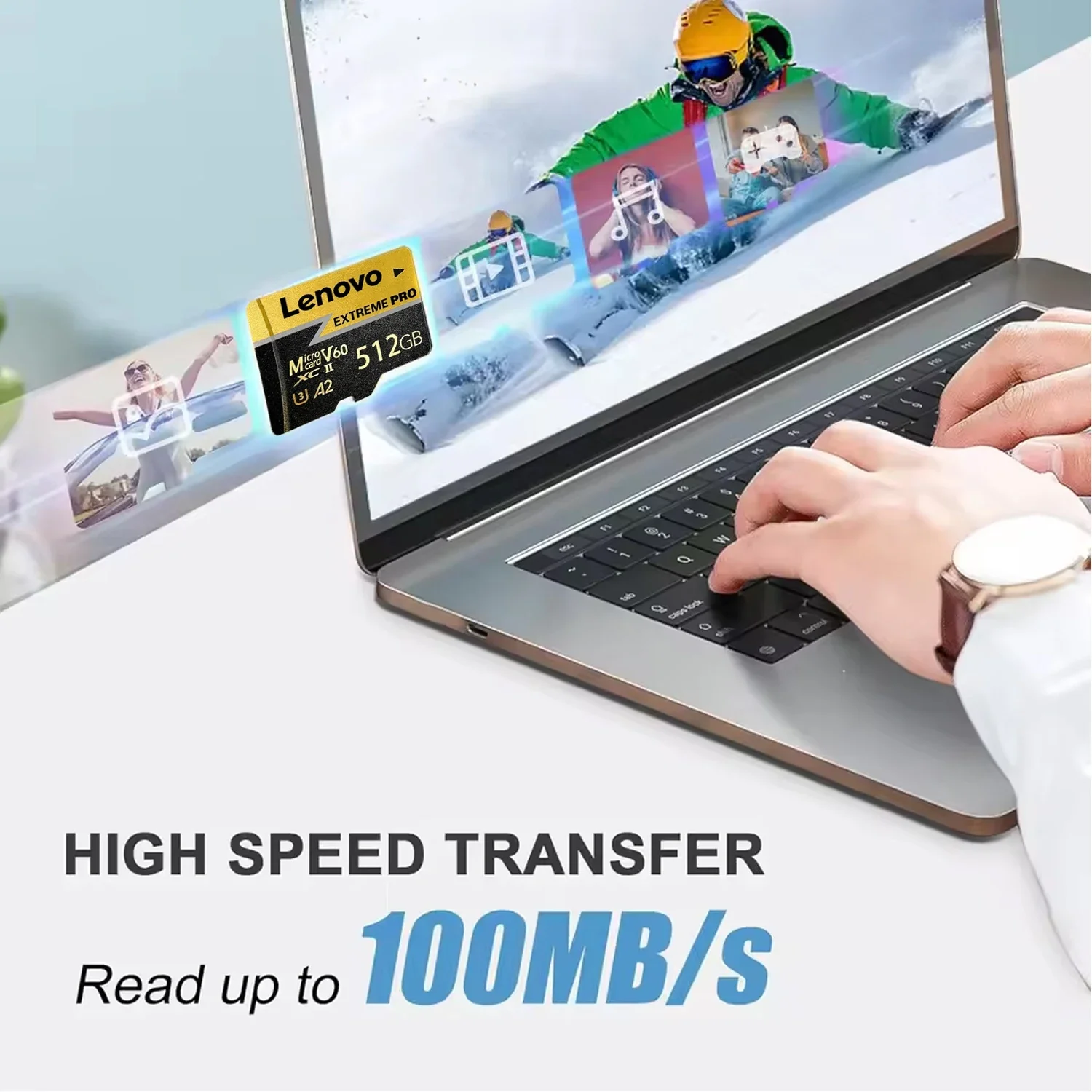 Фото Карта памяти Lenovo Micro TF SD Class10, высокоскоростная флэш-карта 128 ГБ, U3 V60, для камеры, телефона, планшета, дрона №2