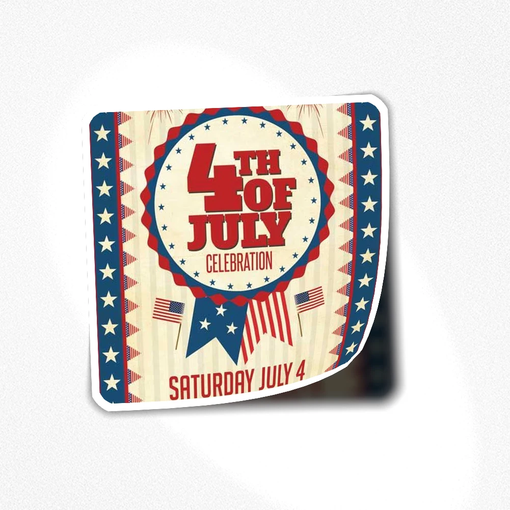 

Наклейка 043 4 июля для ноутбука, декор для спальни, машины, симпатичное мультяшное искусство, модный чемодан для общественных мест