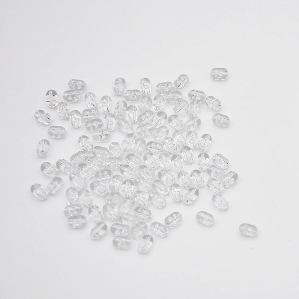 

100pcs Fishing Clear Beads Fishing LuresTranparent Double Cross Hole Beads Clear Beads Sets Fishing Rig Fishing Accessories