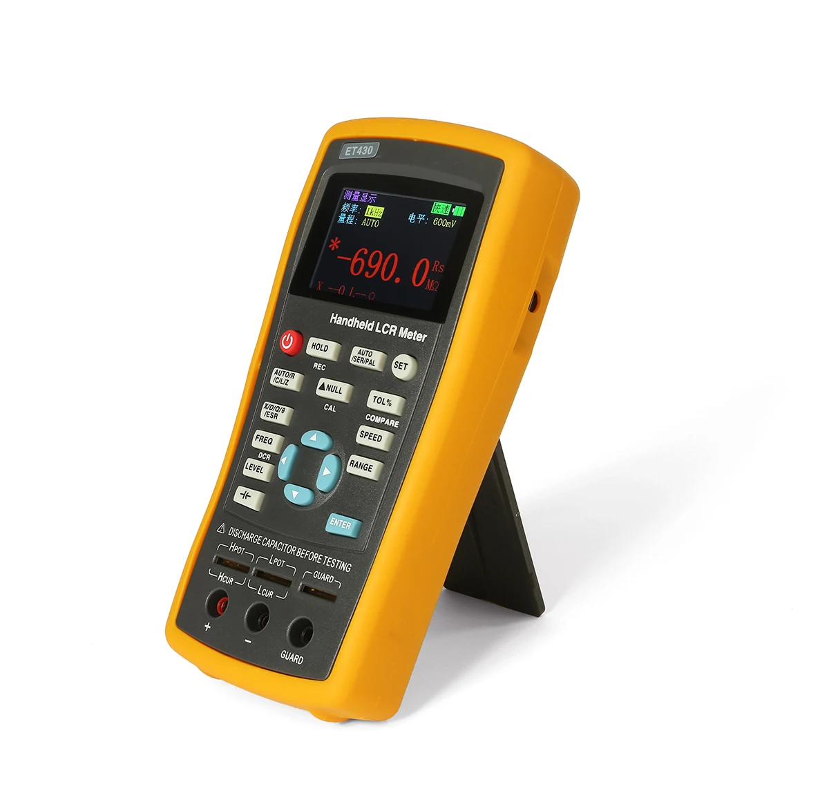 Купи ET433 Auto Range LCR Digital Bridge Table Inductance Capacitance Resistance Frequency Tester LCR handheld meter за 60,671 рублей в магазине AliExpress