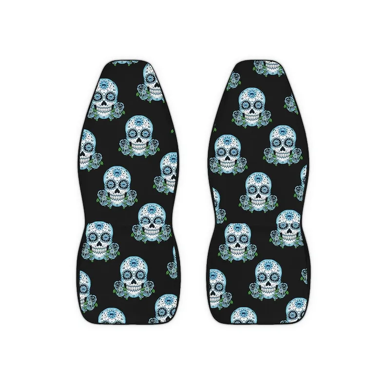 

Ebony Sugar Skull Car Seat Covers-Skull Car Seat Covers