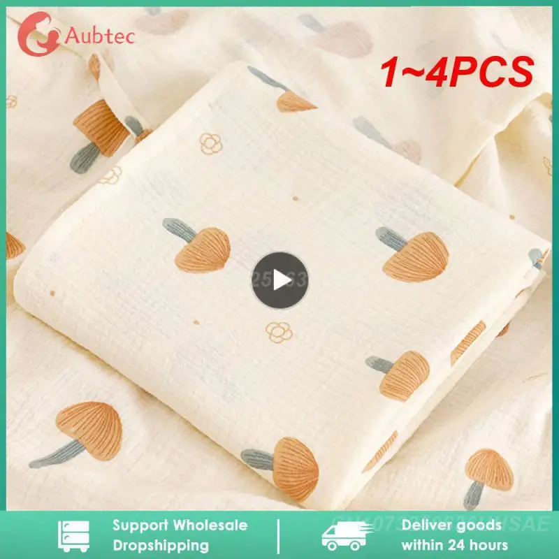 

1~4PCS Ins Baby Blanket Muslin Swaddle 2 Layer Cotton Receive Blankets for Newborn Bath Towel Summer Bedding Baby Items Mother