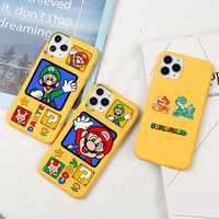 super mario game phone case for iphone 13 12 11 pro max mini xs 8 7 6 6s plus x se 2020 xr candy yellow silicone cover