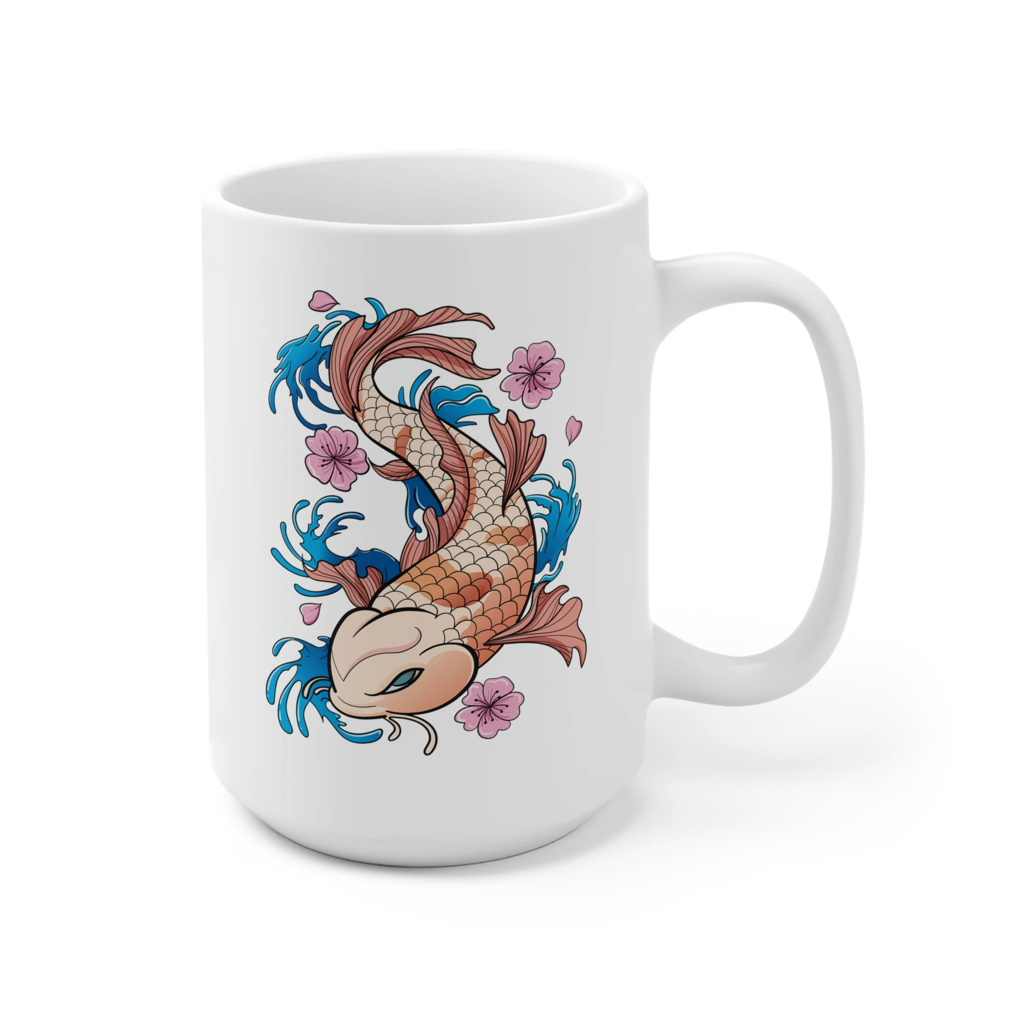 

Koi Carp Fish, Ceramic Coffee Mug 15-ounce