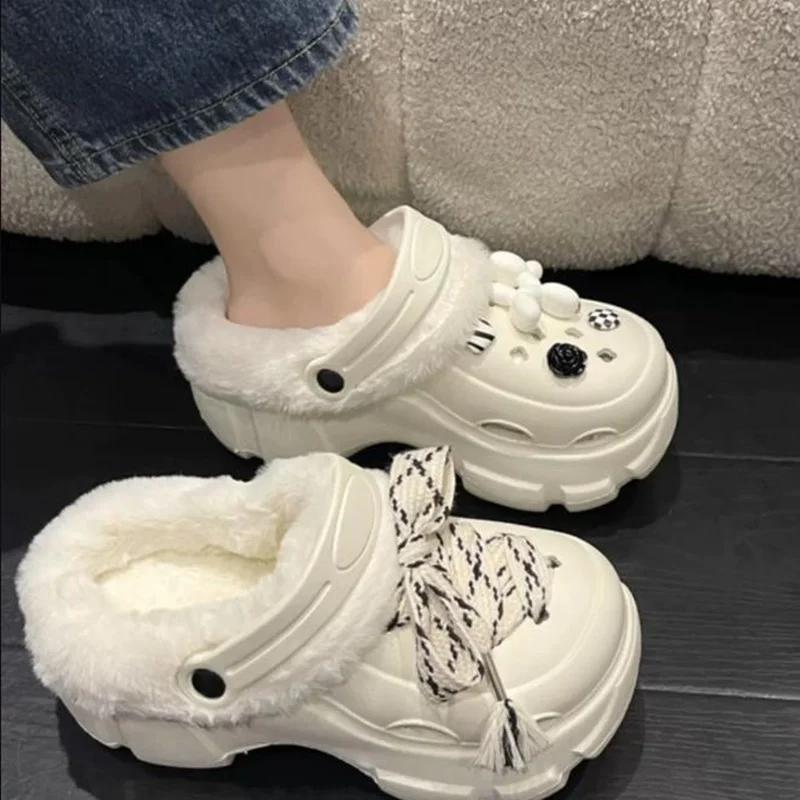 Зимние утепленные плюшевые кроксы
