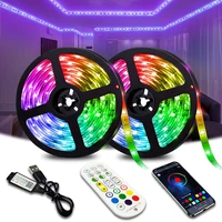usb 5v led strip lights 5050 2835 bluetooth control powered flexible lamp tape infrared tv screen luces party bedroom decoration