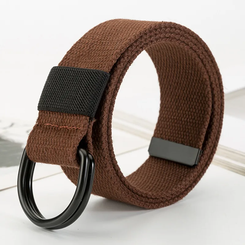 Ремень брезентовый унисекс Модный повседневный пояс для джинсов с двойной