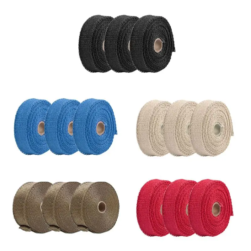 

Motorcycle Exhaust Thermal Tape Heat Resistant Manifolds Pipe Anti-scalding Cloth Car Accessory Part with Stainless Ties