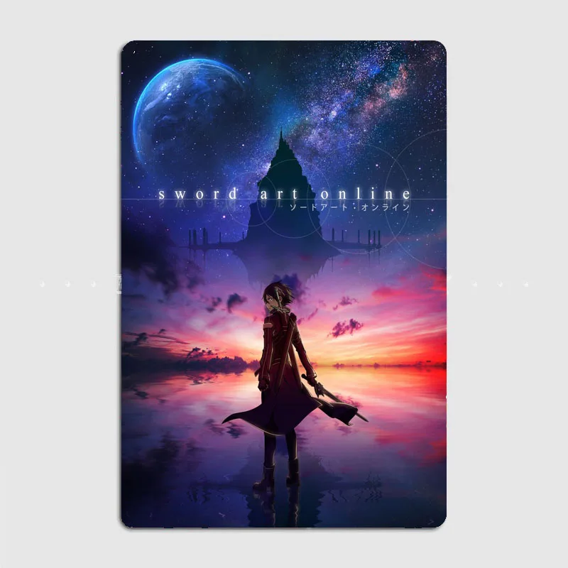 

Sword Art Online Metal Plaque Pub Painting Wall Mural Printed Sign Tin Sign Poster