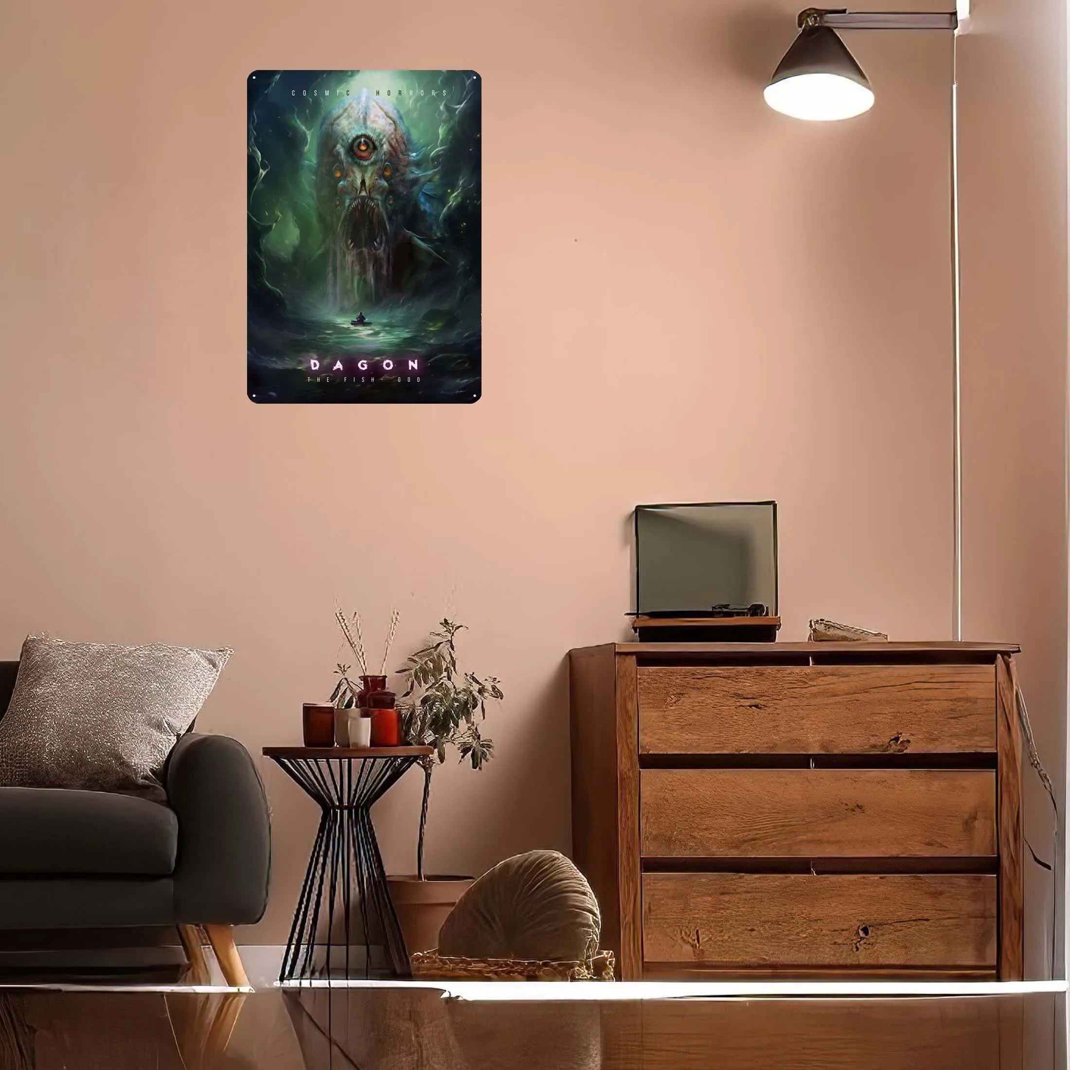 Киндтон Бог металлическая вывеска художественная роспись украшение на Хэллоуин