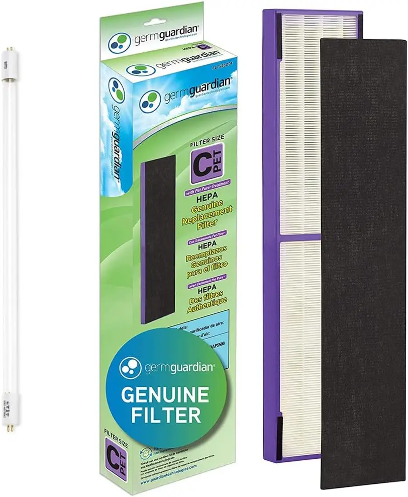 

Genuine UV-C Replacement Bulb with Germ Guardian FLT5250PT True HEPA Genuine Air Purifier Replacement Filter C