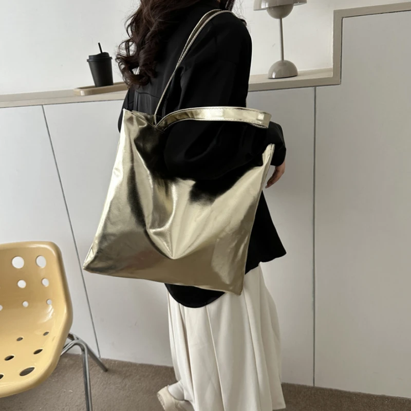 

Женская Блестящая сумка-тоут из ПУ кожи, яркого цвета