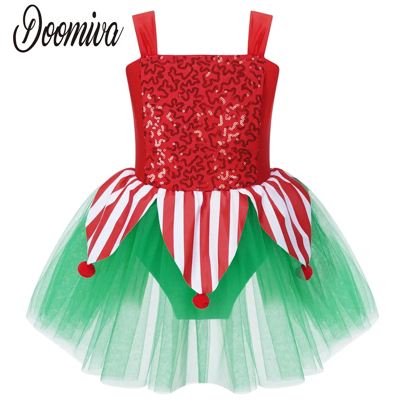 Детский Рождественский костюм для девочек платье-пачка с изображением