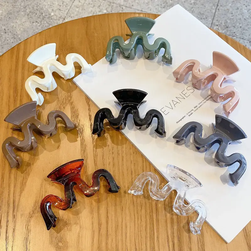

1PC Korean Solid Color Claw Clip Large Barrette Crab Hair Claws Hair Clip Ponytail Clip For Women Girl Headwear Hair Accessories