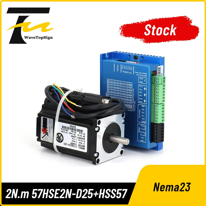 Фото Комплекты драйверов для шаговых двигателей JSS Nema23 2N.m с замкнутым контуром, диаметр вала 8 мм, 4.2A, HSS57+57HSE2N-D25 для станков с ЧПУ №3