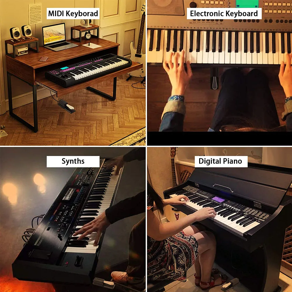 MeloAudio Universal Sustain Pedal with Polarity Switch Damper Pedal for Electric Piano Keyboard Electronic Organ Synthesizer GYH