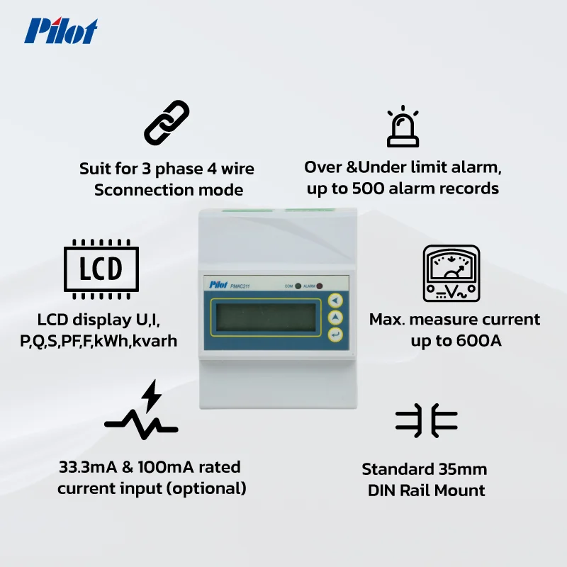 Фото PILOT PMAC211 Modbus 12-канальный многоканальный счетчик энергии №2