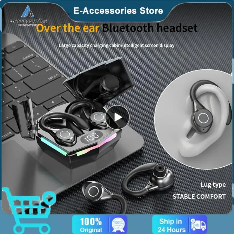 

Ipx5 Waterproof Wireless Headphones Led Display Music Headset Noise Reduction Hd Call Earbuds For Headphones
