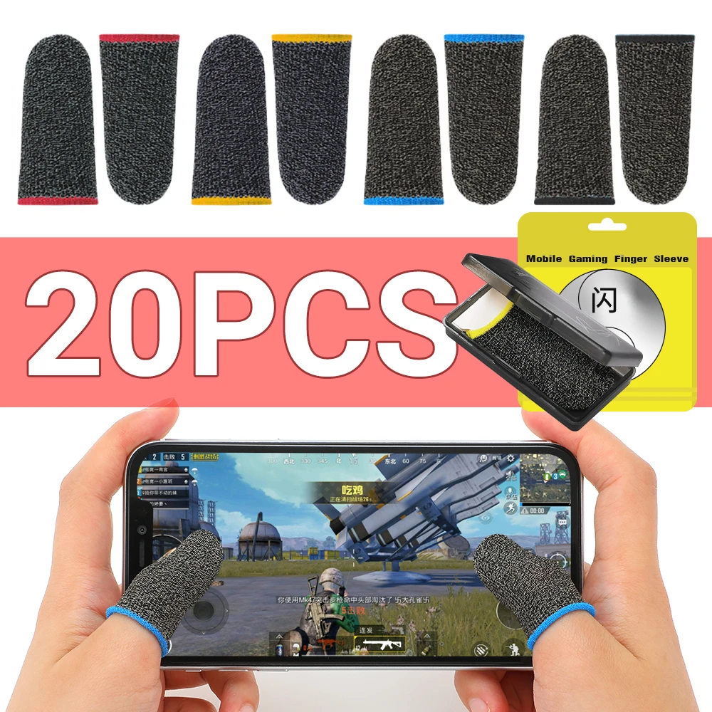 20Pcs New Finger Cover Game Controller For PUBG Sweat Proof Non-Scratch Sensitive Touch Screen Thumb Sleeve Gloves