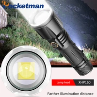 powerful xhp160 led flashlight usb torch light tactical flash light rechargeable 16 core zoom usb camping lamp lanterna