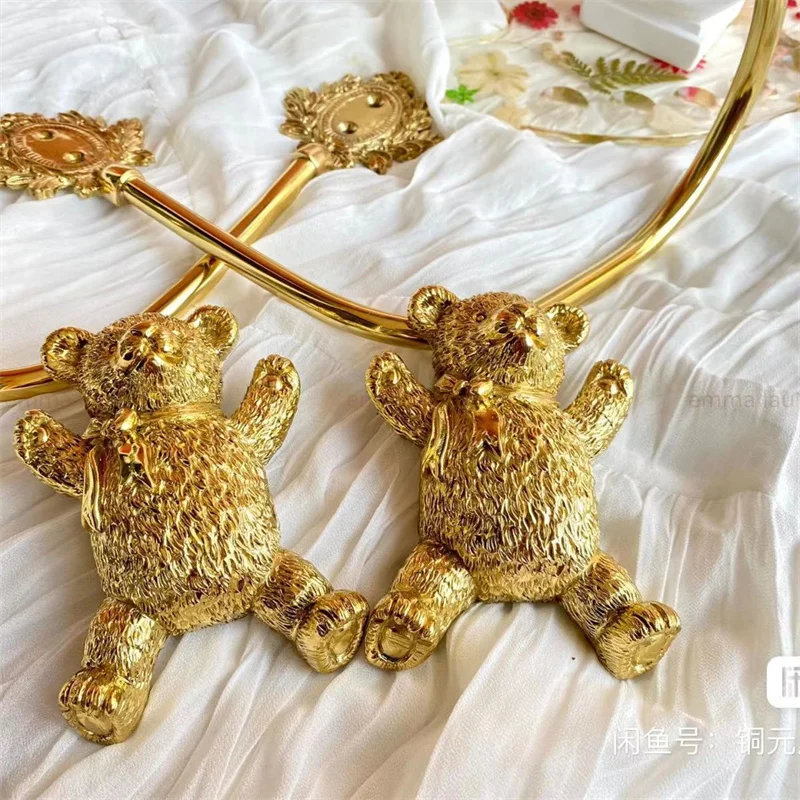 1 пара крючков для занавесок окон полностью медные золотистые металлические