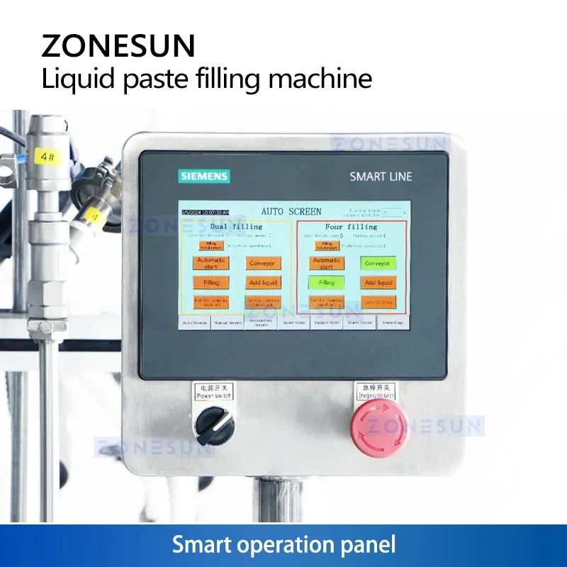 Машина для розлива двойной системы Zonesun машина наполнения жидкостью толстой