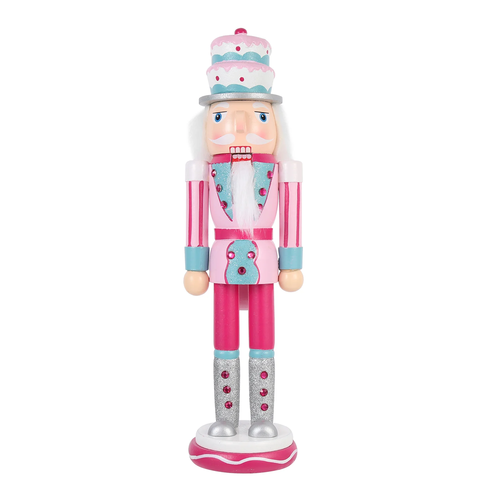 

Nutcracker Soldier Wood Nutcrackers Ornaments Shelf Decorations Craft Christmas Desktop Walnut Pink